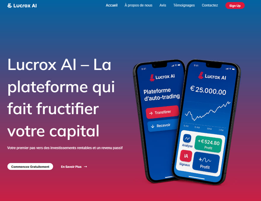 Lucrox AI site demo Site officiel Lucrox AI